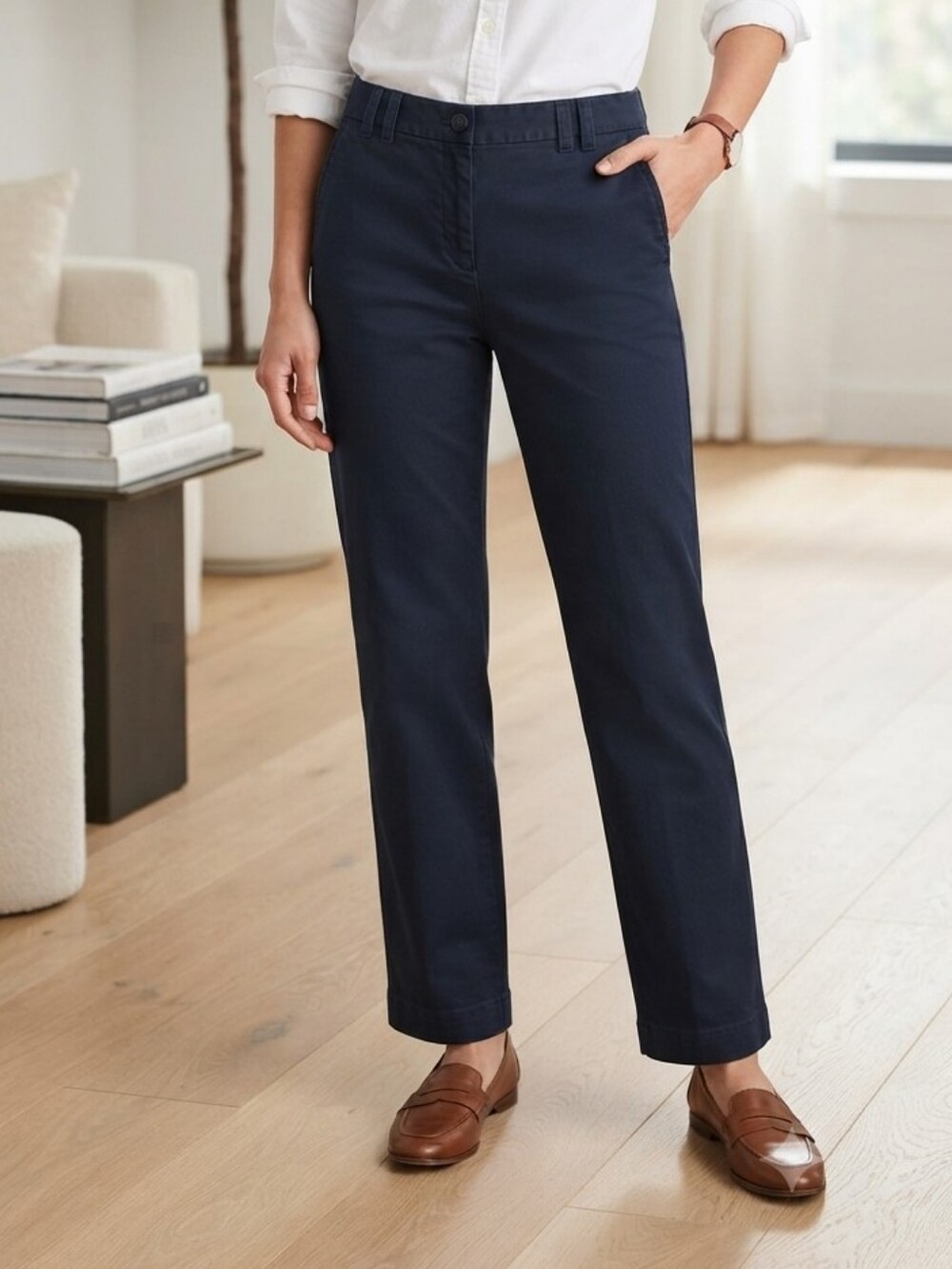 J Crew Petite  Chino pant(wide legged)